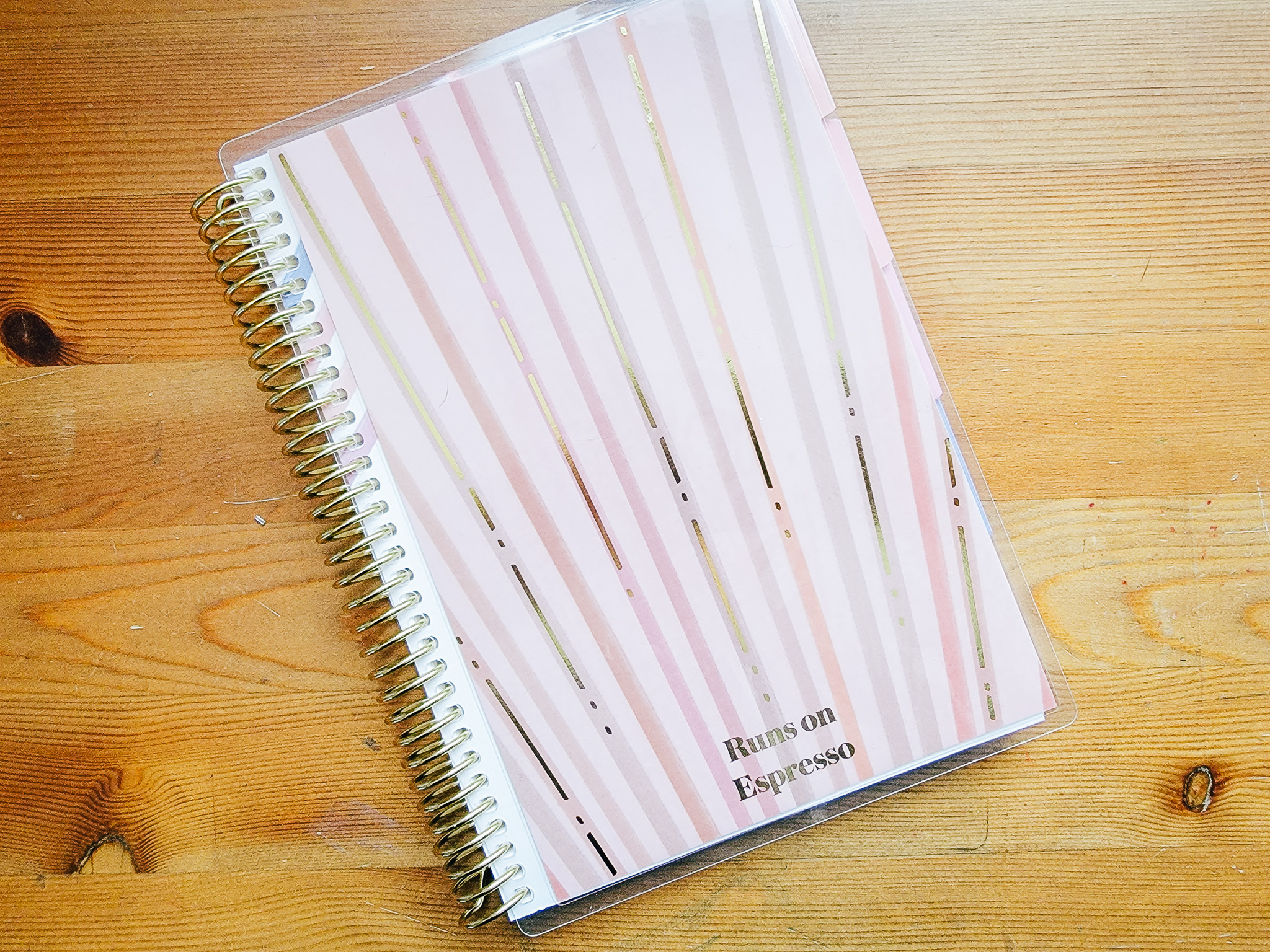 Erin condren a5 fitness planner review runs on espresso